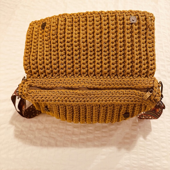 Crossbody Handmade Crochet Woven Khaki Bag NWOT - Picture 10 of 16
